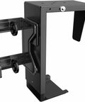 Hella Sturdy Clamp On Desk Leg Mount For Large PC Towers Under Desk CPU Storage Rack Easy Tool Free Setup Keeps Your Rig Off The Floor Gamer Battlestation Desk Organizer Black with clamp details