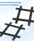 16 Pack Beefy Straight Wood Brackets Heavy Duty Metal Braces 7.68 Inch showing flat mending plates in black steel