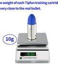 9mm Round Action Training Snap Caps for Dry Fire Practice Realistic Weight Metal Dummy Rounds on a scale weighing 10g