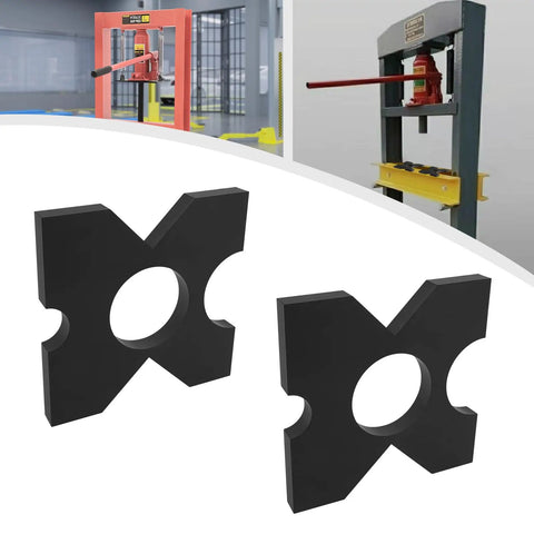 Heavy Duty H Frame Hydraulic Shop Press Plates Set, 9.75 x 9.75 x 1 in, Two-Piece 20 Ton and 32 Ton Portable Metal Press Plates with 4 Notches