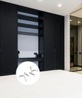 2 Pack Zinc Alloy Door Stoppers for Home, Office, and Hotel Doors in modern room, anti-impact design, silver finish