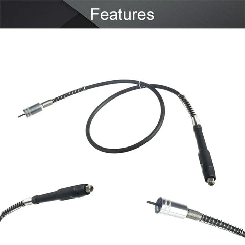 39 Inch Flexible Drill Shaft Attachment for Rotary Tools with 18mm Connector 2mm Pitch 4mm Tube shown with fittings