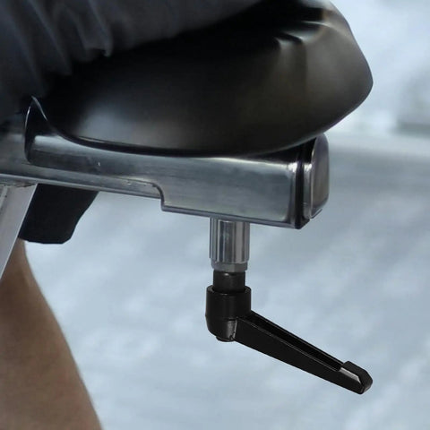 Zero Hassle Adjustable Clamping Lever Handles Built Tough With Durable Aluminum Alloy Threaded Hand Grip For Industrial Machinery Tooling Maintenance Quick Turn Ratchet Crank shown in use on a machine.