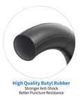 Close-up of Butyl Inner Tube 14x2.125 with Bent CR202 Valve, highlighting strong puncture resistance.