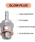 Six Pack Glow Plug No 4 Medium Hot for one eighth and one tenth nitro RC cars and trucks platinum iridium element