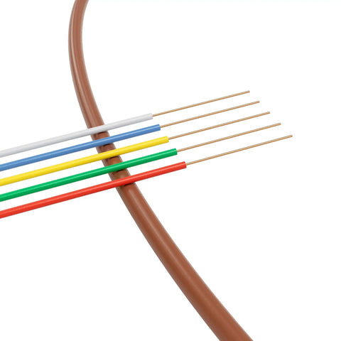 18 Gauge 5 Conductor Thermostat Wire 150 Feet Brown Solid Copper Low Voltage Cable For HVAC Furnaces Security Systems