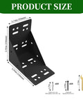 Eight Piece Post Base Pergola Bracket Kit Inner Size 3.5 Inch by 3.5 Inch Heavy Duty Black Powder Coated Steel 90 Degree Brackets