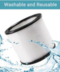 2 Pack Replacement Filters For Wet Dry Vacuums 5 Gallon To 12 Gallon And Up Reusable Washable Cartridge Filters Durable Compatible