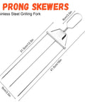 3 Way Grill Skewers With Push Off Slider 14.7 Inch Stainless Steel Kabob Sticks For Grilling Multiple Pieces