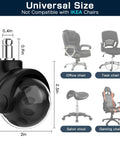 Swap Out Your Clunky Rollers With Heavy Duty Smooth Rolling Office Chair Ball Casters Set Of 5, 2" size, black polyurethane wheels.