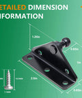 4 Pack Universal 10mm Ball Stud Gas Struts Mounting Brackets for Gas Springs and Lift Supports L Type Brackets dimensions