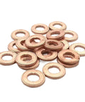 Sick Heat Resistant Flat Copper Washers 20pcs 7x15mm Common Rail Injector Seals Fuel Injection Repair Kit Universal Fit, copper washers