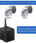 Power Assisted HVAC Crimp Tool For 30 To 24 GA Round Metal Ducts showing before and after crimping results with reinforced drive shaft.