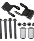 Rear Leaf Spring Shackle Repair Kit 2Pc With Bushing Replacement For Ram Dakota displayed with bolts and bushings