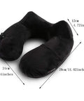 Inflatable Travel Neck Pillow With Washable Pillowcase U Shaped Cervical Support For Airplane Train And Car Rides On The Go
