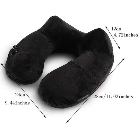 Inflatable Travel Neck Pillow With Washable Pillowcase U Shaped Cervical Support For Airplane Train And Car Rides On The Go
