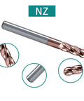 Ball nose end mill, 1/16 inch diameter, TiSiN coated, 4-flute milling cutter NZ brand