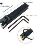 Complete 3-Piece CNC Lathe Excircle Indexable Carbide Turning Tool Holder Bit Set With MWLNR1616H08 Inserts and wrench