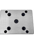 Heavy Duty Workhorse Self Centering Bench Vise With Hydraulic Soft Jaws For Drill Press And Milling Machines Precision clamping tool base with mounting holes.