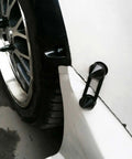 Spike JDM Style Quick Release Car Bumper Fasteners Set Made From 6061 T6 Aluminum Black installed on white car fender
