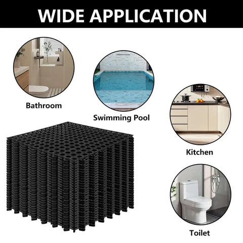 Interlocking 12x12 Inch Floor Tiles 12 Pack Soft PVC Non Slip Drainage Tiles With Holes for bathroom, pool, kitchen use