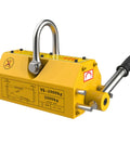 Heavy Duty Permanent Magnetic Lifter With Alloy Steel Hook 4400 Lbs Plate Lift Magnet For Hoist Shop Crane, yellow industrial design.