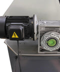 Kaka Industrial Heavy Duty Hydraulic Roll Bending Machine 2 In Flat Bar Square Tube Round Pipe Profile Bender motor close-up.