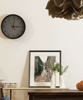 Atomic Clock Movement With 5 Inch Hands, 17mm Axis, installed in home setting, displayed above wall art and decor