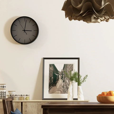 Atomic Clock Movement With 5 Inch Hands, 17mm Axis, installed in home setting, displayed above wall art and decor