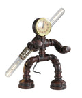 Robot Pipe Table Lamp With Rustic Industrial Style Two Light Edison Bulb Desk Light For Office Home Reading Kids Room Cafe Bar Vintage Steampunk Metal Desk Lamp With Rust Finish in robot shape