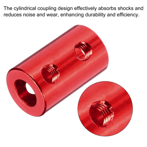 Heavy Duty 6mm To 6mm Shaft Coupler Set For 3D Printers And DIY Encoders Red Aluminum Joint Connector L20mm D12mm With 20 Screws 5 Pack close-up