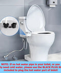 Hot And Cold Bidet Attachment For Toilet Ultra Slim Design With Warm Water Non Electric Adjustable Pressure on two-piece toilet