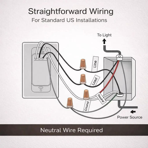 Straightforward wiring diagram for Slick Smart Dimmer Switch With A Nifty LCD Touchscreen and Ultra Smooth 100 Level Brightness Control.