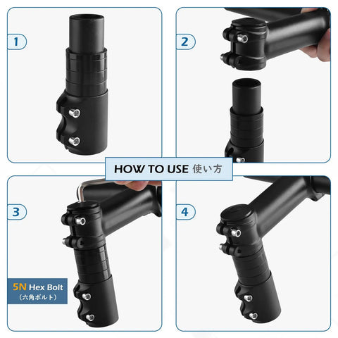 Installation guide for Bike Stem Riser And Handlebar Extender For MTB And BMX Aluminum Alloy Head Up Adapter