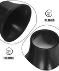 Top Shelf Black Plastic Umbrella Tip Protector Caps For Long Handle Canes And Patio Parasols close-up showing details and texture.