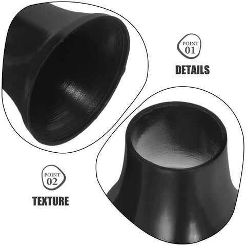 Top Shelf Black Plastic Umbrella Tip Protector Caps For Long Handle Canes And Patio Parasols close-up showing details and texture.