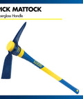 Heavy Duty 5-Pound Pick Mattock With 36-Inch Fiberglass Handle, Drop-Forged Heat-Treated Head For Breaking Hard Ground