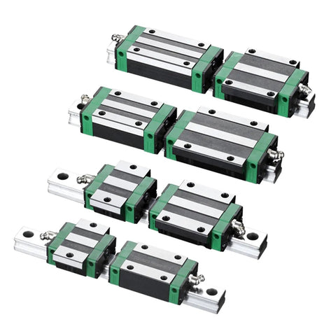 Beefy Heavy Duty Linear Rail Slide Kit For Precision Equipment And DIY Builds 100 200 300 400 500 600 800mm Aluminum Anodized Rails With Carriage Blocks HG15 HG20 HGW30 Rock Solid Performance For CNC Tables 3D Printers Stands And Automation, stacked views