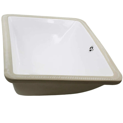Rectangular Undermount White Porcelain Sink With Matte Black Drain Set And Overflow Pop Up Drain Sealer Included For Easy Install