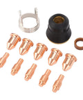 Sturdy 13Pc Plasma Cutting Consumables Kit Perfect Fit For Harbor Freight 45A includes nozzles, electrodes, and S45 bracket for plasma cutters.