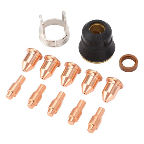 Sturdy 13Pc Plasma Cutting Consumables Kit Perfect Fit For Harbor Freight 45A includes nozzles, electrodes, and S45 bracket for plasma cutters.