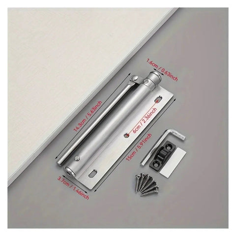 Lightweight Stainless Steel Automatic Door Closer For Residential Interior Doors Whisper Quiet And Smooth Close White Homeowner Friendly Compact