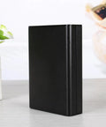 Heavy Duty 80x50x20mm Aluminum Electrical Project Case With Lightweight Metal Cover in black side view for DIY electronics.