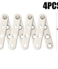 4 Piece Stainless Steel 360 Degree Concealed Door Hinges Set for cabinets, drawers, and windows, 6cm size, front view.