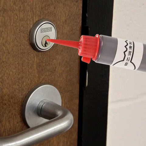 Applying Graphite Garage Door And Lock Lubricant 60ml Oil Free Powder Formula For Sliding Doors And Hinges to door lock