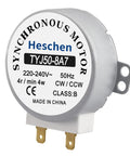 Top Notch Synchronous Motor 220V 50Hz 4 RPM CW CCW Replacement For Microwave Oven Turntable view of compact motor with specs.
