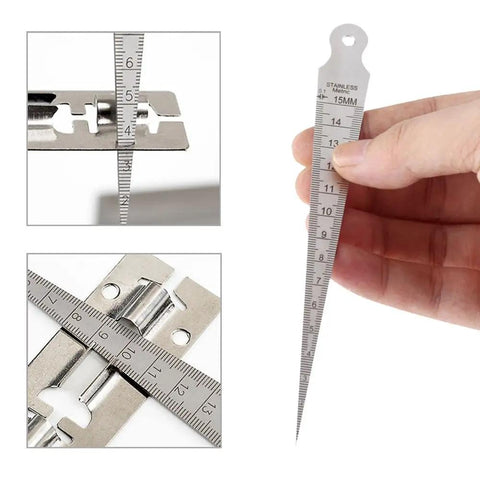 Handy Pocket Size Taper Gauge 1-15mm 1/64-5/8 Inch Stainless Steel Welding Gauge Inch And Metric Feeler Gap Tool With Laser Engraved Increments Rust Resistant Readable For Precise Welds