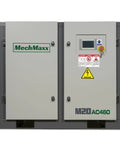 Front view of Beefy 20HP Rotary Screw Air Compressor With 78 CFM And 116 PSI At 460V Three Phase Industrial Grade for heavy use.