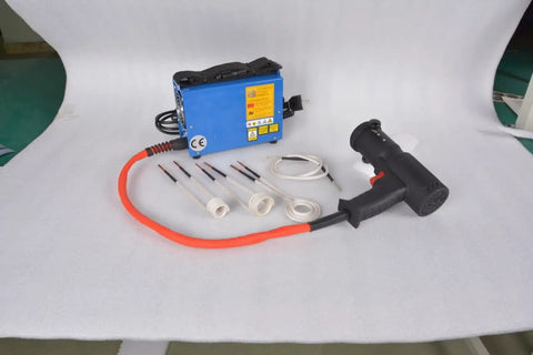 Flameless Induction Heater Portable Mini Bearing Warmer For Rusty Nuts And Small Parts Quick Heat Tool displayed with accessories