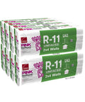 Top Shelf R-11 Fiberglass Batt Insulation Designed For Standard 2x4 Wall Cavities Unfaced Thermal Roll, eight large packs.